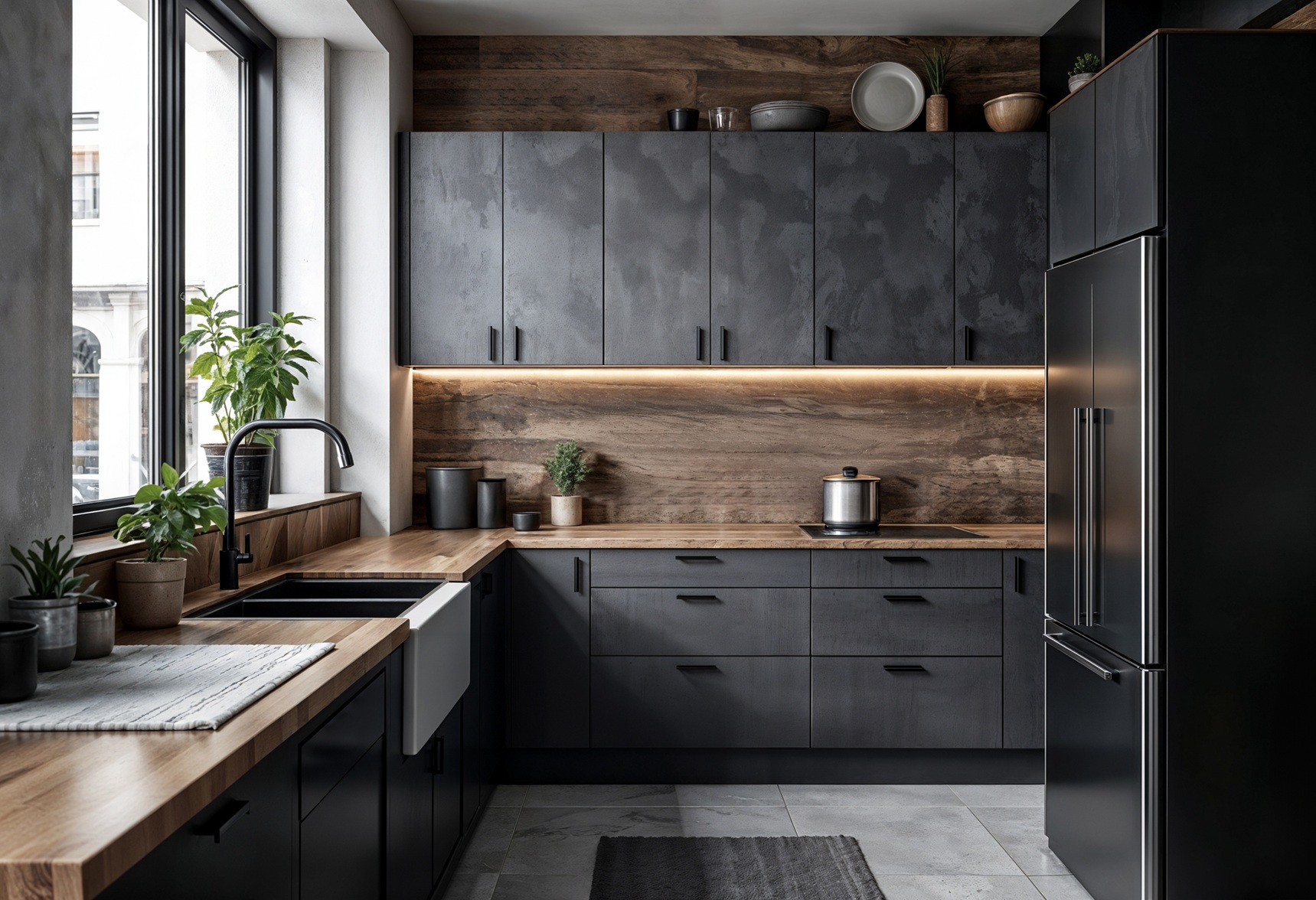 Modern L-Shaped Modular Kitchen